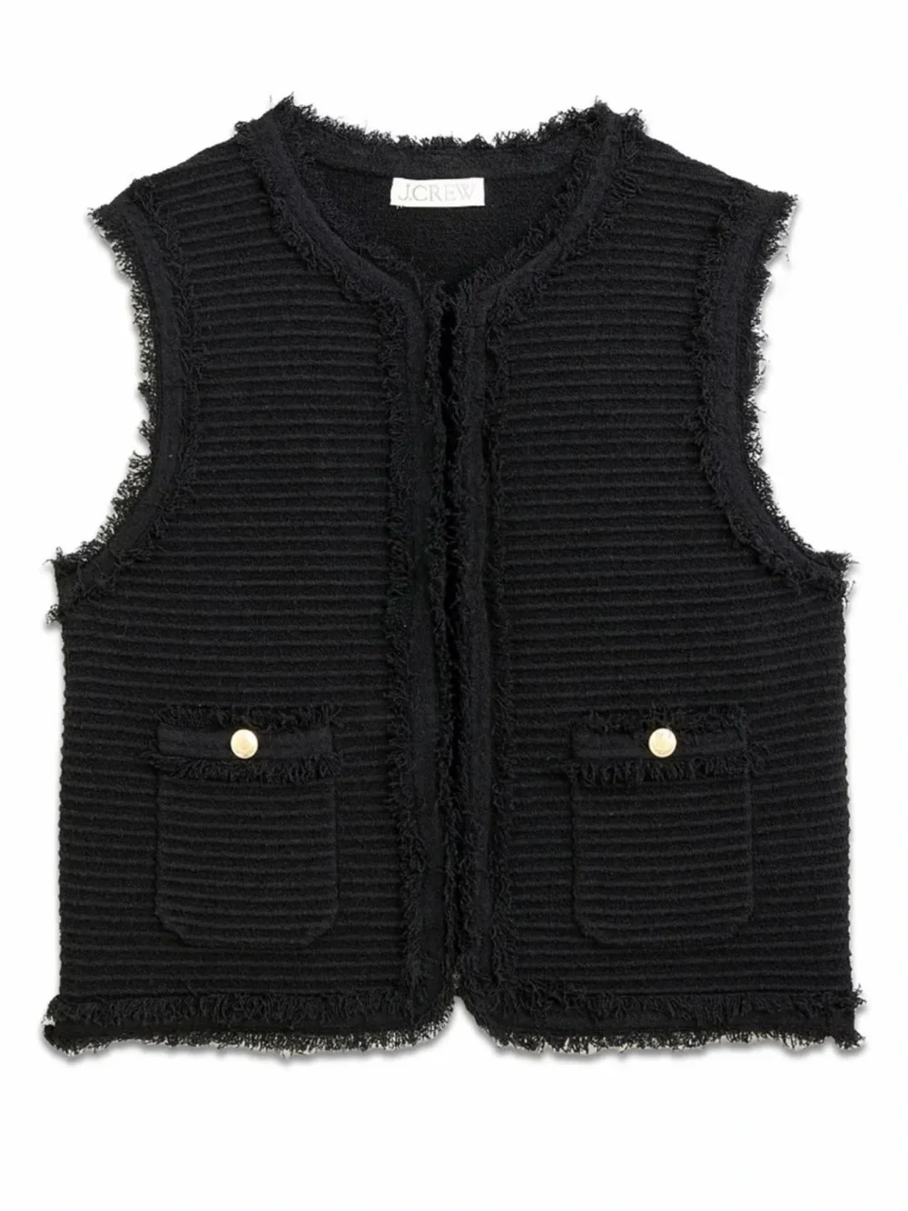 J. Crew Textured Fringe Vest